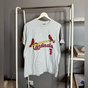 Vintage Gray Cardinals Graphic T-Shirt Ozzie Smith